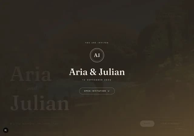 Aurelia editorial invitation layout